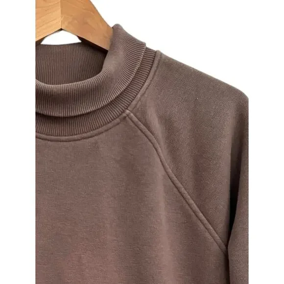 Athleta women's size Small Coffee House Cozy Karma Side Zip Funnel Neck Top - Picture 5 of 8